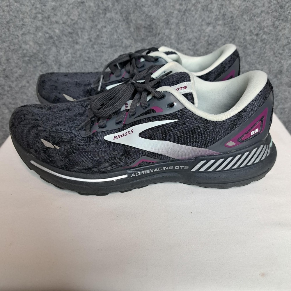 Brooks Adrenaline GTS 23 1203811D072 Athletic Sneaker Women's 9.5D Gray Knit Gym